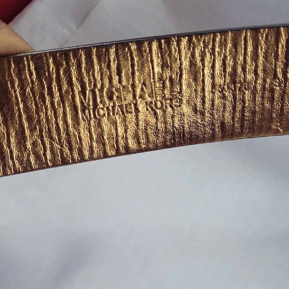 Michael Kors Dark Brown Belt with Gold Logo - Picture 4 of 8